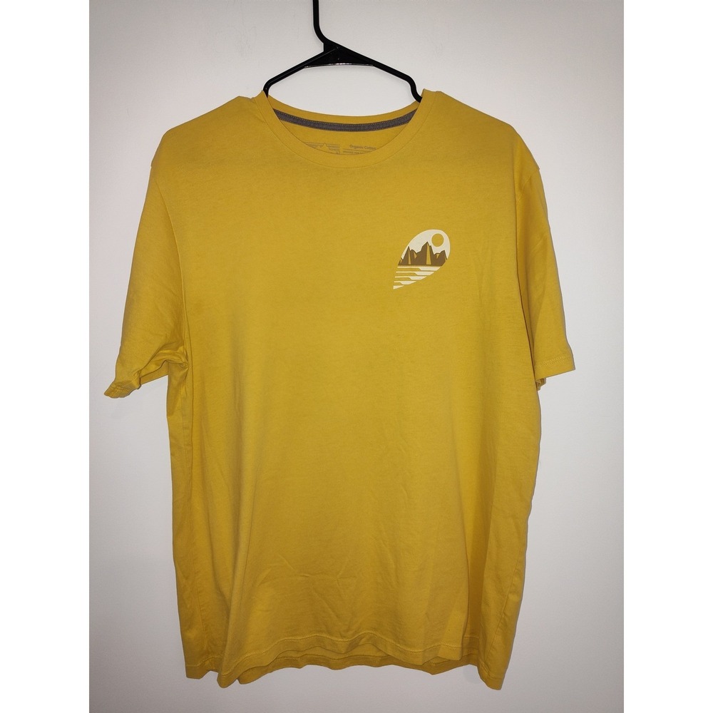 Patagonia Mens Organic Cotton Mountain Sun Graphic T-Shirt Yellow Medium Regular